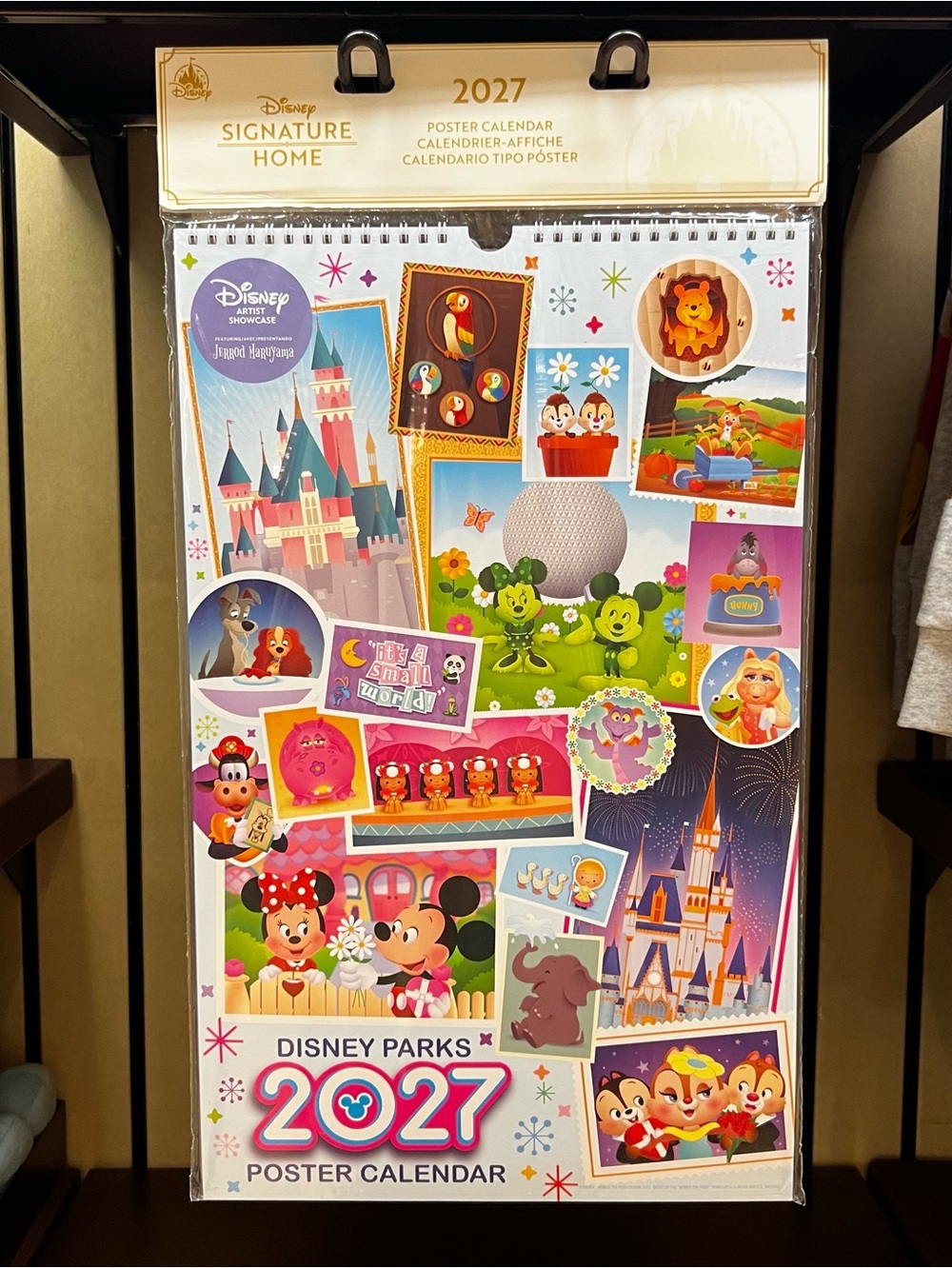 Disney Colorful Character Collage Poster Calendar - Pink Blue Green Yellow